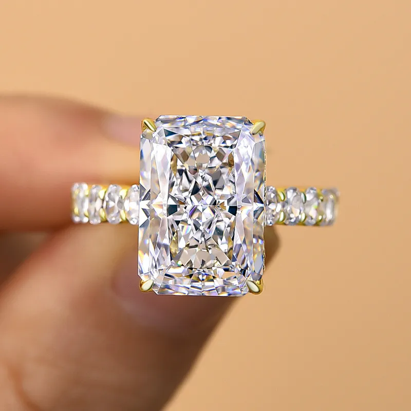 Luxury 7ct Radiant Cut White Sapphire Engagement Ring-JEWELBUYS