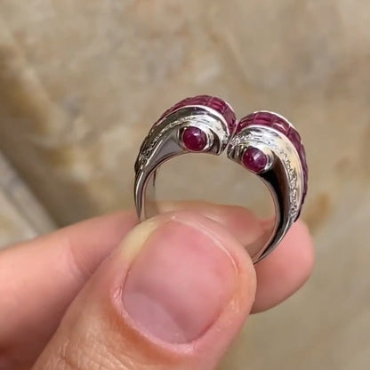 3.5Ctw Invisible Ruby Ring-JEWELBUYS