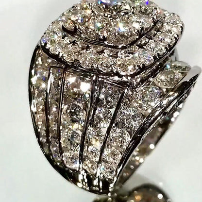 7.79Ctw Round Sapphire Giant Gemstone Engagement Ring-JEWELBUYS