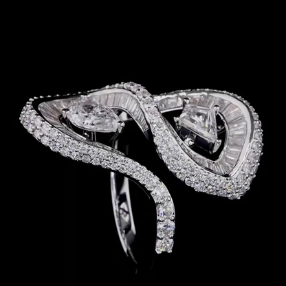 Designed 6ct Mix Cut Multi-Shaped White Sapphire Women's Engagement Ring in Silver-JEWELBUYS