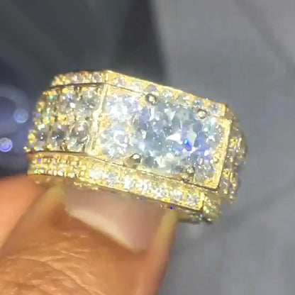 6ctw Round Cut White Sapphire Cigar Men's Ring-JEWELBUYS