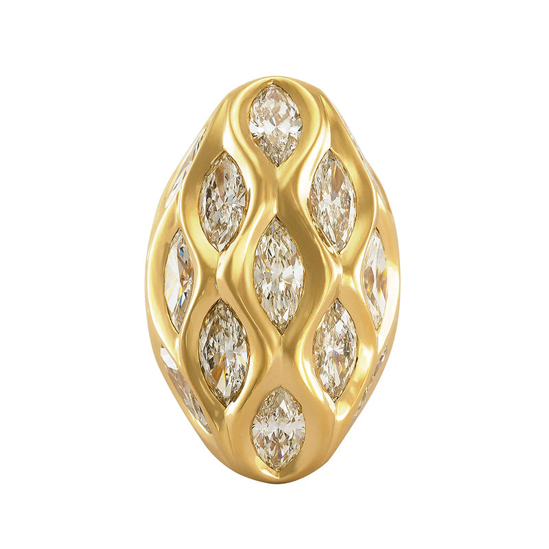 3.0Ctw marquise-cut sapphire oval dome ring- JEWELBUYS