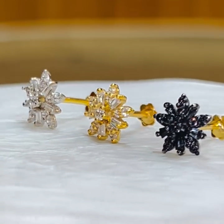 Romantic Snowflake Sapphire Earrings-JEWELBUYS