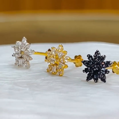 Romantic Snowflake Sapphire Earrings-JEWELBUYS