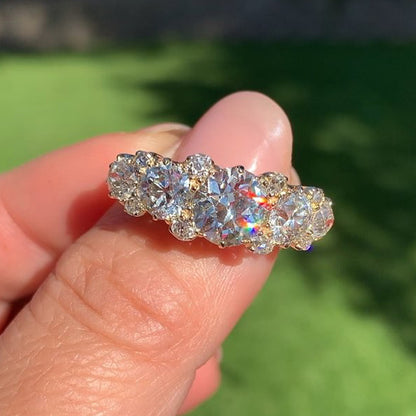 3.0Ctw Antique and Rose Cut Half-Circle Sapphire Ring And Bracelet -JEWELBUYS