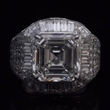 13ct Sapphire Asscher Cut Chandelier Ring - JEWELBUYS