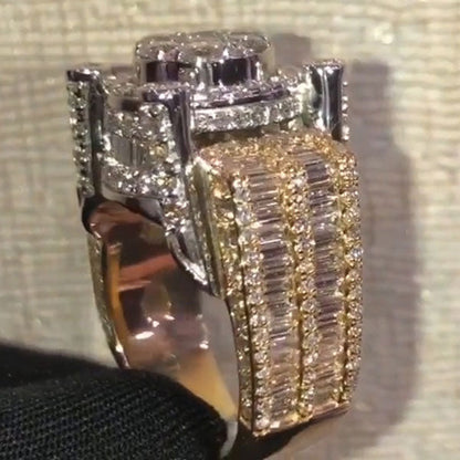 4ctw Baguette and Round Cut Sapphire Monster Ring - JEWELBUYS