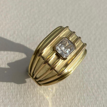 3.22ct Emerald Cut Sapphire Statement Ring-JEWELBUYS