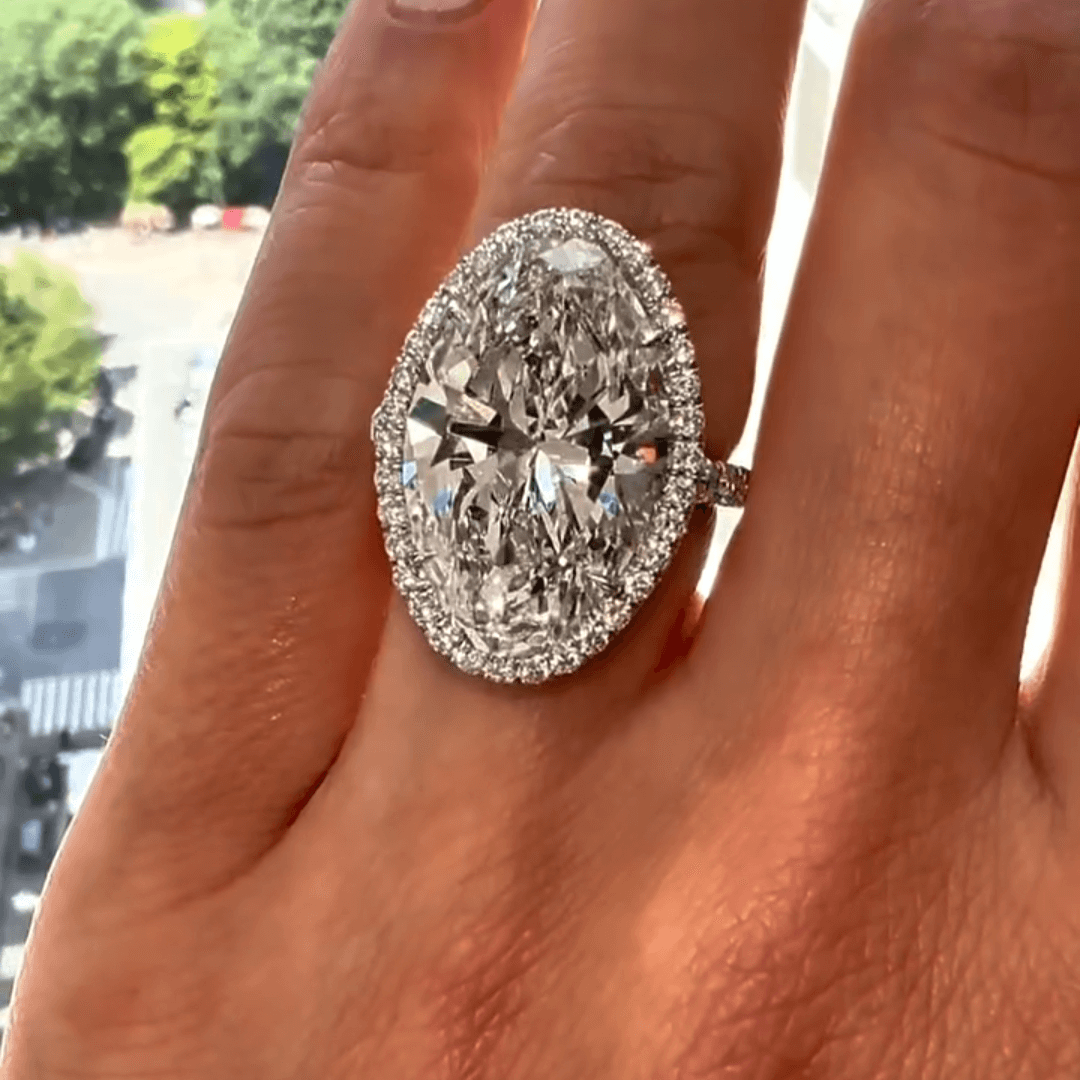 11ct Marquise Cut White Sapphire Micropave Surround Engagement Ring-JEWELBUYS