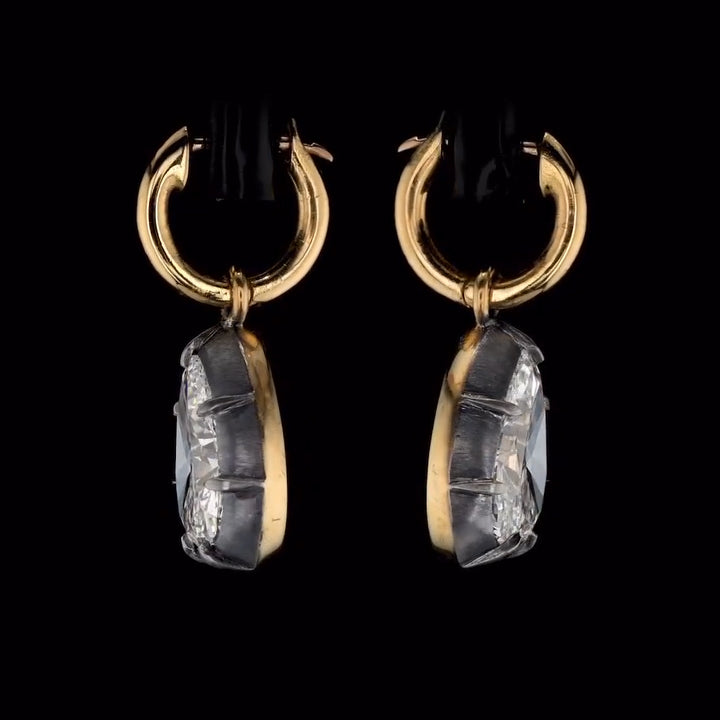 4.0Ctw Pear-Shaped Sapphire Pendant Earrings with Bezel Setting-JEWELBUYS
