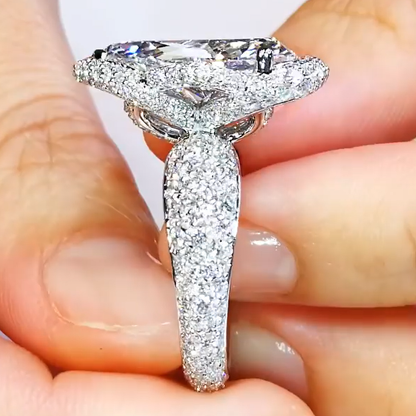 Elegant 22 ctw White Sapphire Pear Cut Full Set Engagement Ring -JEWELBUYS