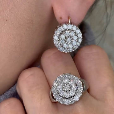 7.6ctw Round Double Cake White Sapphire Ring -JEWELBUYS