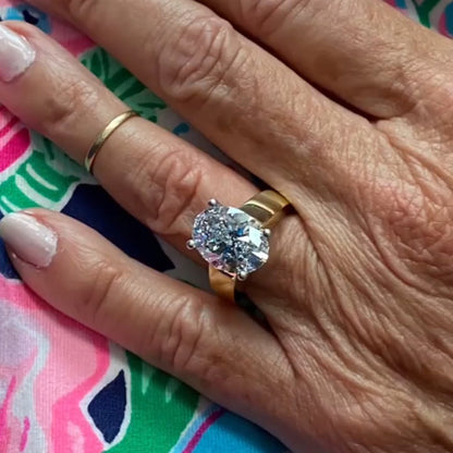 Unique 5ct Oval Cut European Engagement Ring-JEWELBUYS
