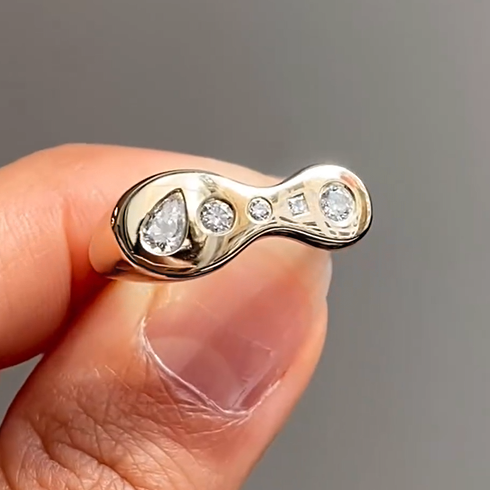 Stylish 2 ctw Multi-Cut White Gemstone Ring -JEWELBUYS