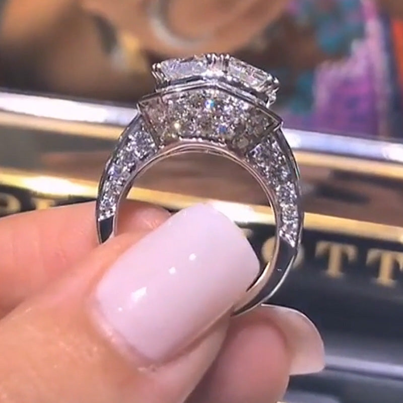 10.05ctw Two Stone Emerald Engagement Ring-JEWELBUYS