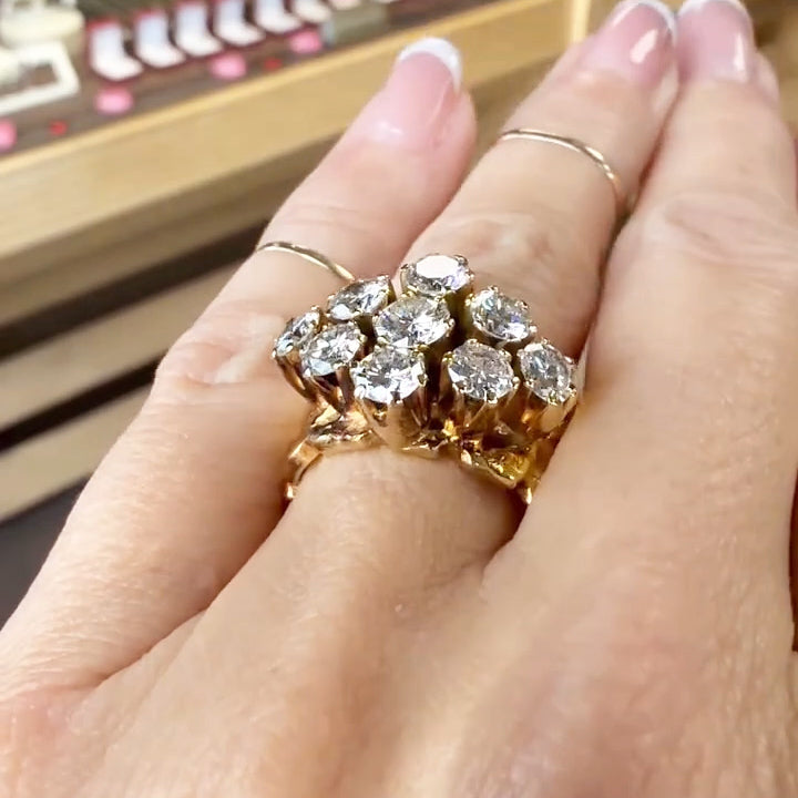 3.0Ctw Retro-Style Sapphire Engagement Ring-JEWELBUYS