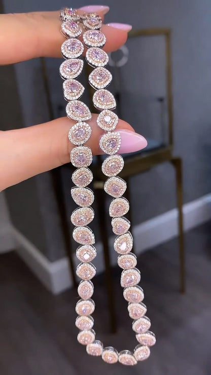 30Ctw A stunning 50Ctw multi-cut pink morganite necklace-JEWELBUYS