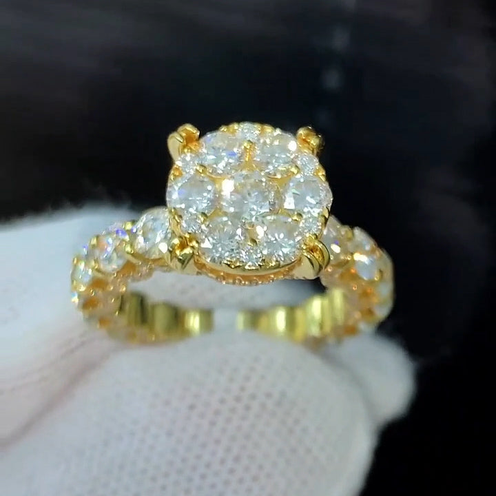 2.15Ctw round sapphire engagement ring-JEWELBUYS