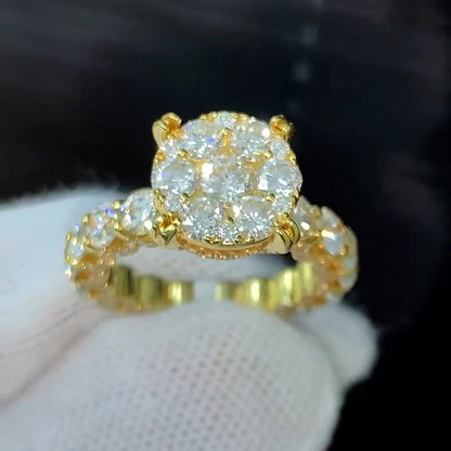 2.15Ctw round sapphire engagement ring-JEWELBUYS