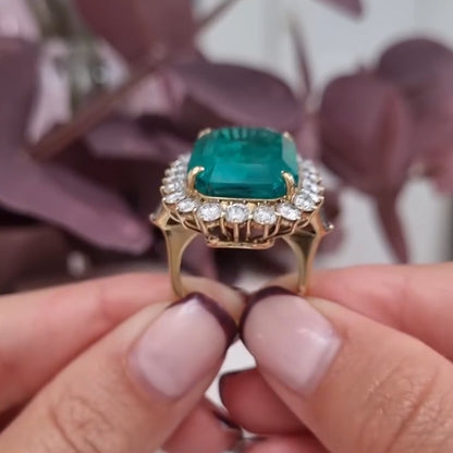 21Ctw Colombian Emerald and Sapphire Ring-JEWELBUYS