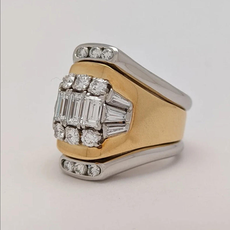 3.55 ctw Emerald-Cut Sapphire Statement Ring-JEWELBUYS