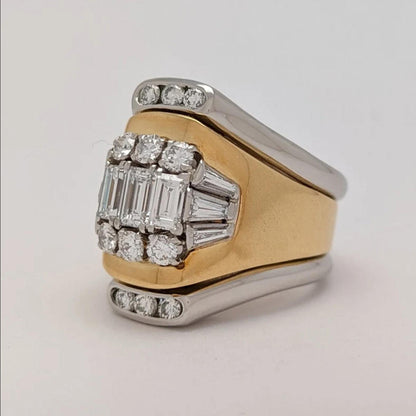 3.55 ctw Emerald-Cut Sapphire Statement Ring-JEWELBUYS