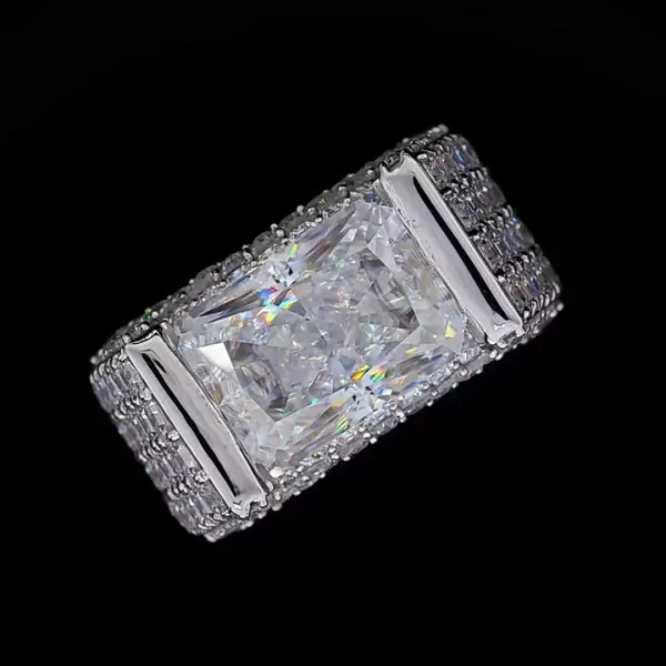 9.0ctw East-West Engagement Ring with Radiant Cut Stones -JEWELBUYS