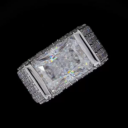 9.0ctw East-West Engagement Ring with Radiant Cut Stones -JEWELBUYS