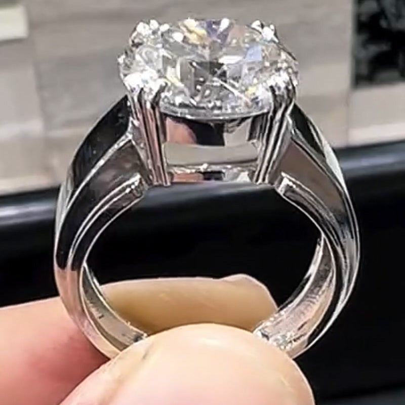 6.0Ct Round Cut White Sapphire Classic Men's Engagement Ring-JEWELBUYS