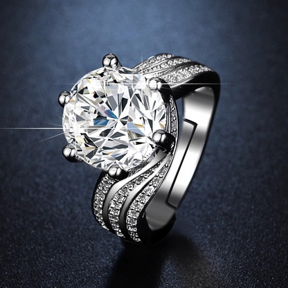 5ct Round Cut Triple Row  Line Ring -JEWELBUYS