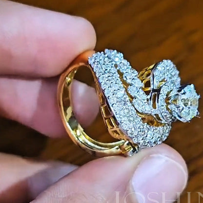 3.36ctw Round Cut Spiral Gemstone Engagement Ring -JEWELBUYS