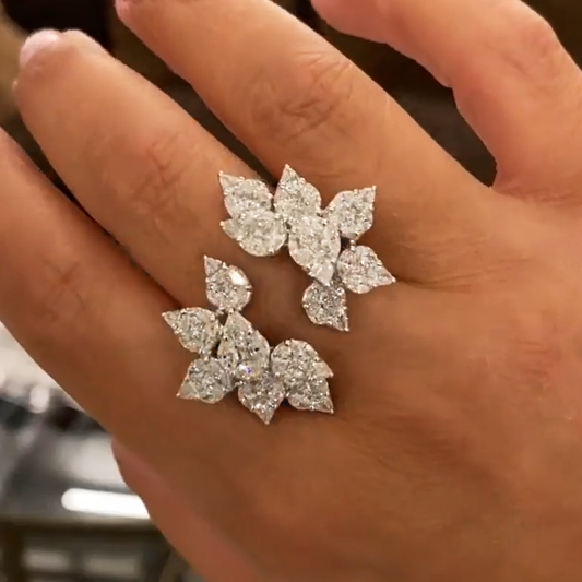 5ctw Round Cut White Sapphire Open Stylish Ring - JEWELBUYS
