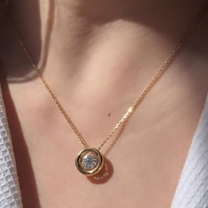 0.56ctw Round Cut Dancing Sapphire Pendant Necklace-JEWELBUYS