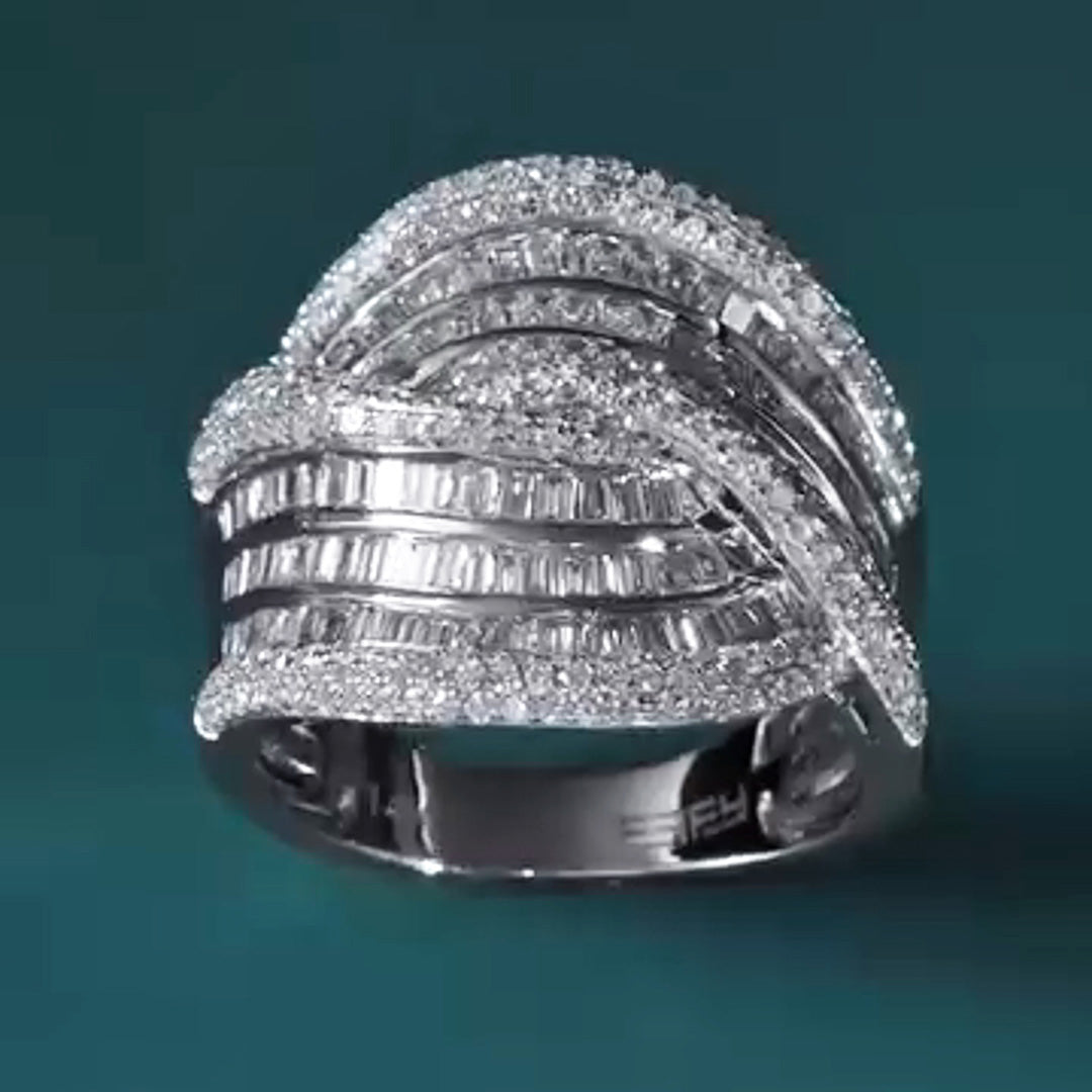 3.0Ctw dazzling sapphire crossover ring - JEWELBUYS