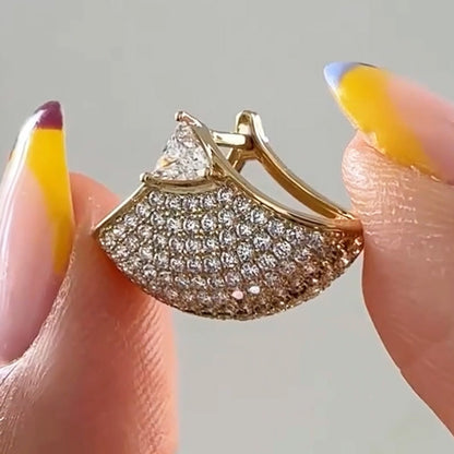 2.2ctw Round Triangle Cut Two-Tone Sapphire Earrings - JEWELBUYS