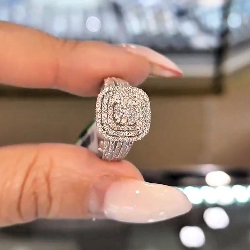 2ct Round Cut White Sapphire Vintage Engagement Ring-JEWELBUYS