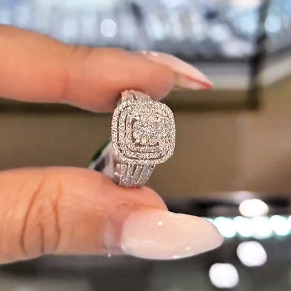 2ct Round Cut White Sapphire Vintage Engagement Ring-JEWELBUYS