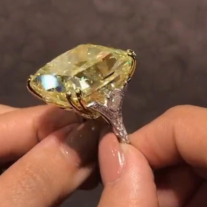 15Ct Yellow Fancy Cut Sapphire Ring-JEWELBUYS