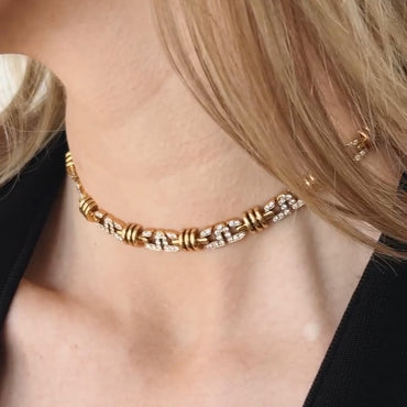 2.5Ctw Round Sapphire Chain Necklace-JEWELBUYS