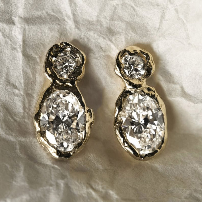 Irregular Sapphire Earrings-JEWELBUYS