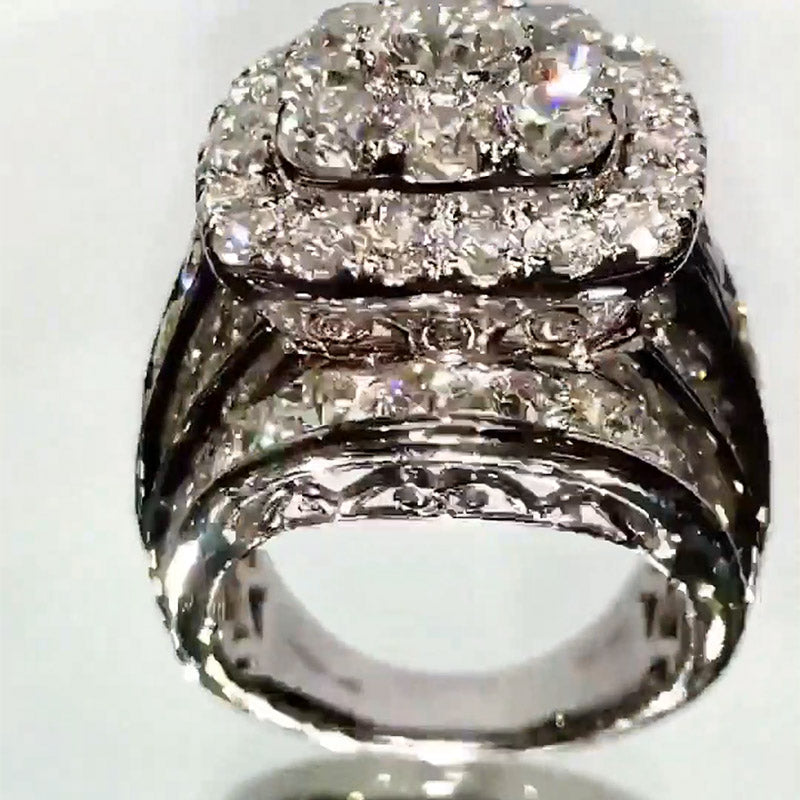 7.79Ctw Round Sapphire Giant Gemstone Engagement Ring-JEWELBUYS