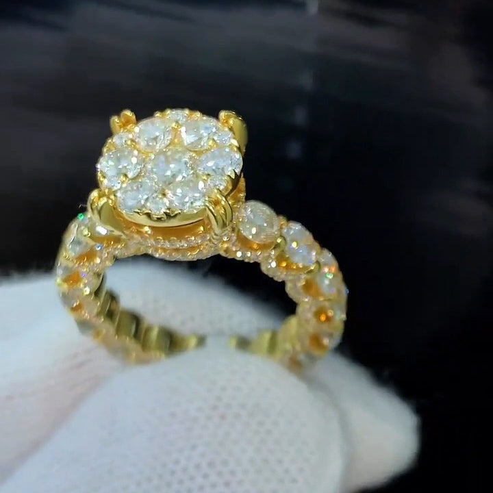 2.15Ctw round sapphire engagement ring-JEWELBUYS
