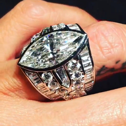 8ctw Marquise Cut Sapphire Wide Ring-JEWELBUYS
