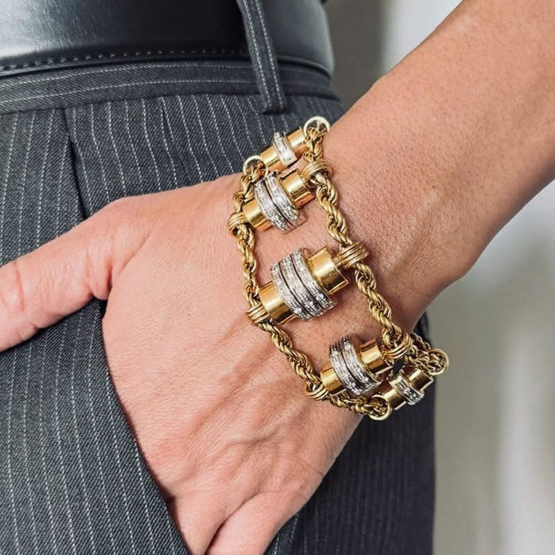 0.75Ctw rope and tassel sapphire bracelet-JEWELBUYS