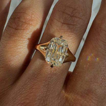 4.02Ct cushion radiant-cut white sapphire engagement ring-JEWELBUYS
