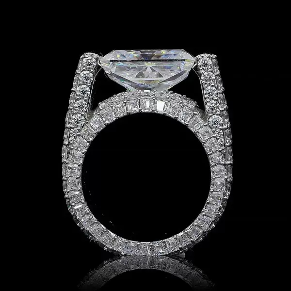9.0ctw East-West Engagement Ring with Radiant Cut Stones -JEWELBUYS