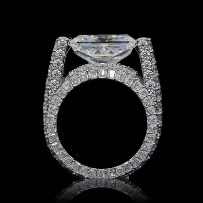 9.0ctw East-West Engagement Ring with Radiant Cut Stones -JEWELBUYS