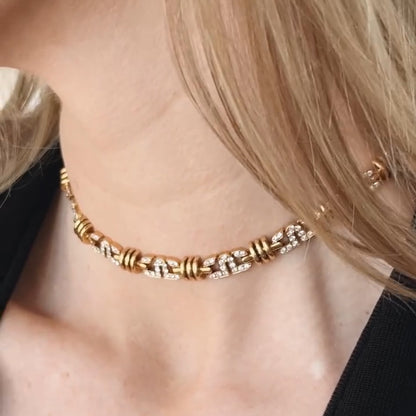 2.5Ctw Round Sapphire Chain Necklace-JEWELBUYS