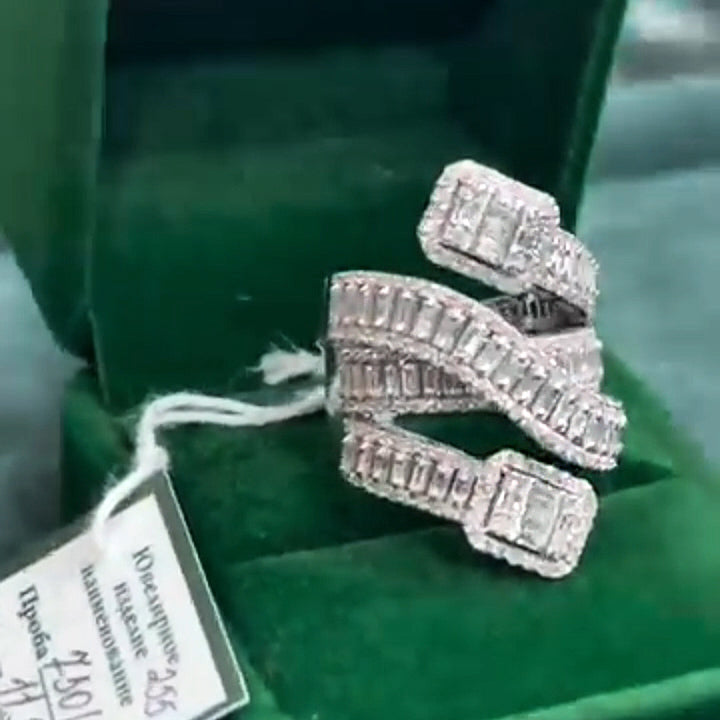 4.96Ctw Square Multi-Layer Sapphire Ring- JEWELBUYS