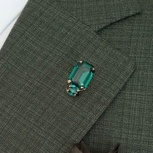 4.0-Carat Emerald-Cut Sapphire Brooch-JEWELBUYS
